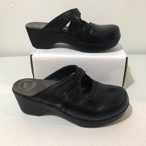 Dansko Leather Strappy Cutout Clogs